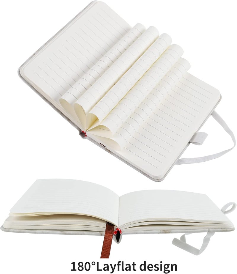Animusphere 2Pack Pocket Notebook Small Notebook Journal Notebook 4 inches x 5.7 inches 200 Pages Leather Cover With Pen Holder Page Marker Ribbons (Marble) - Image 2